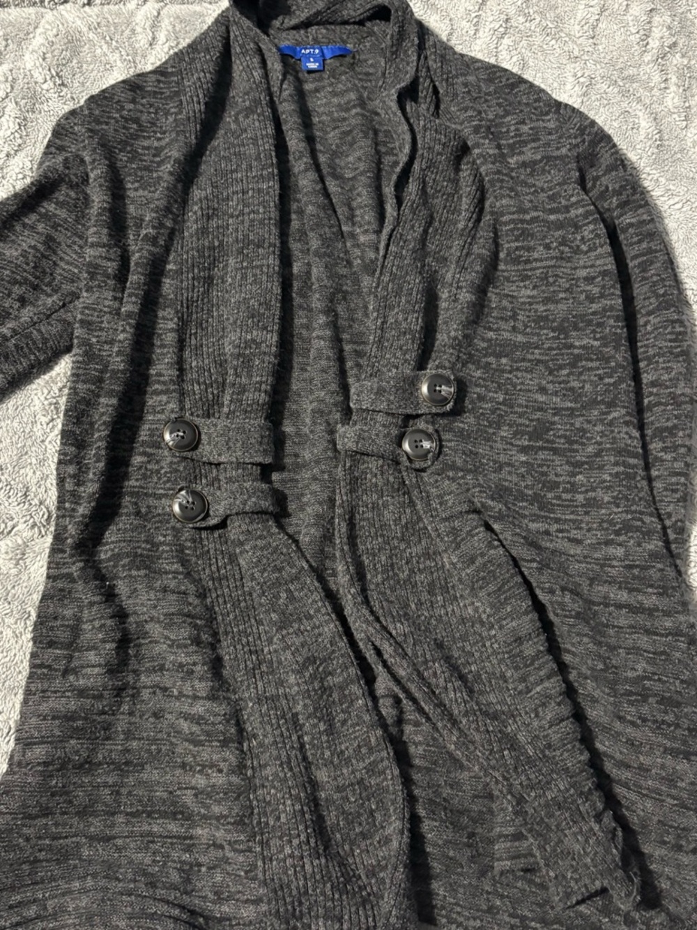 Women's small grey cardigan- soft & flowy